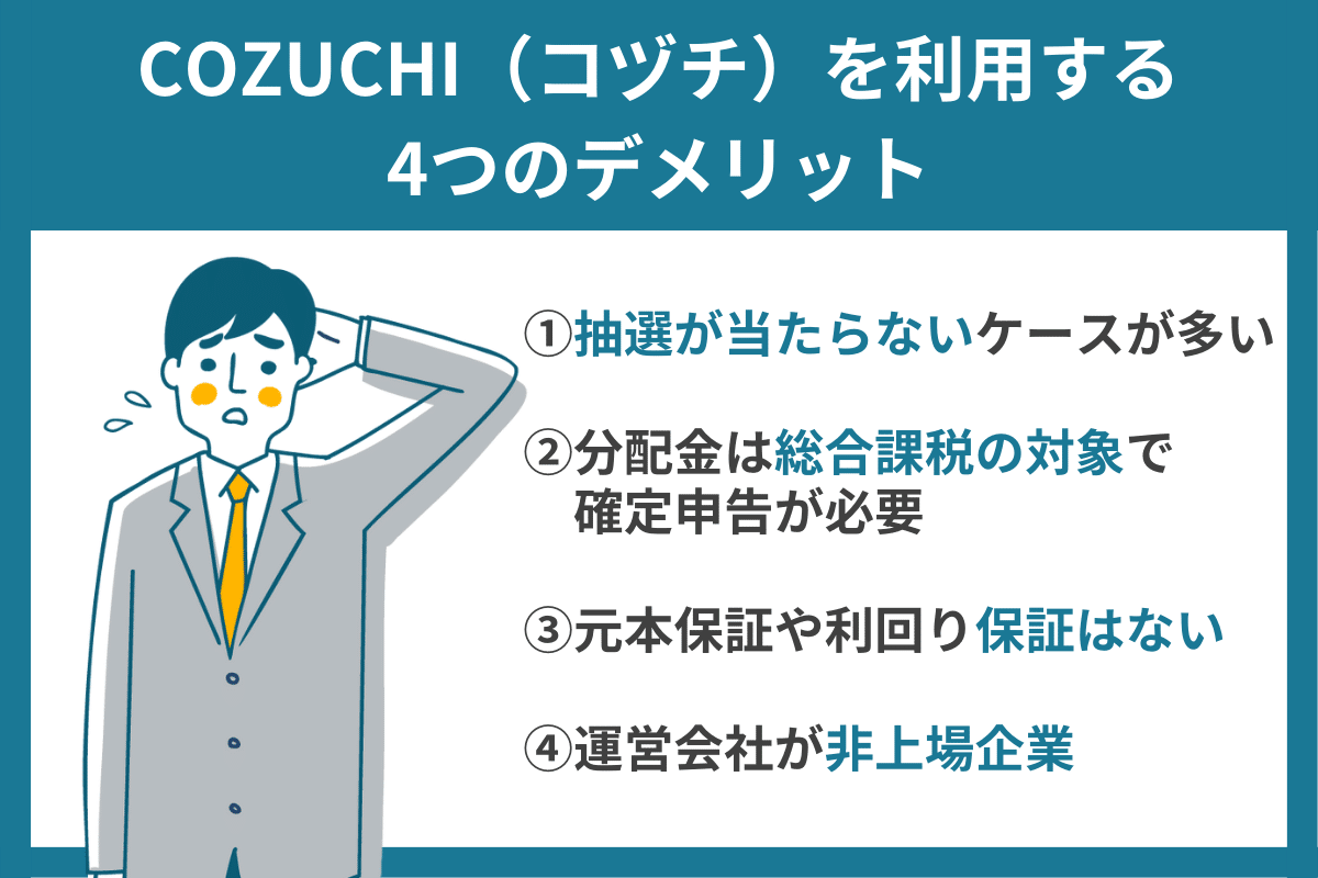 COZUCHI（コヅチ）の4つのデメリット